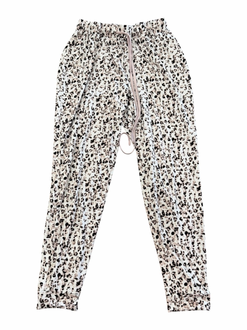 Rae Dunn Beige Animal Print Jogger Pajama Lounge Pants S